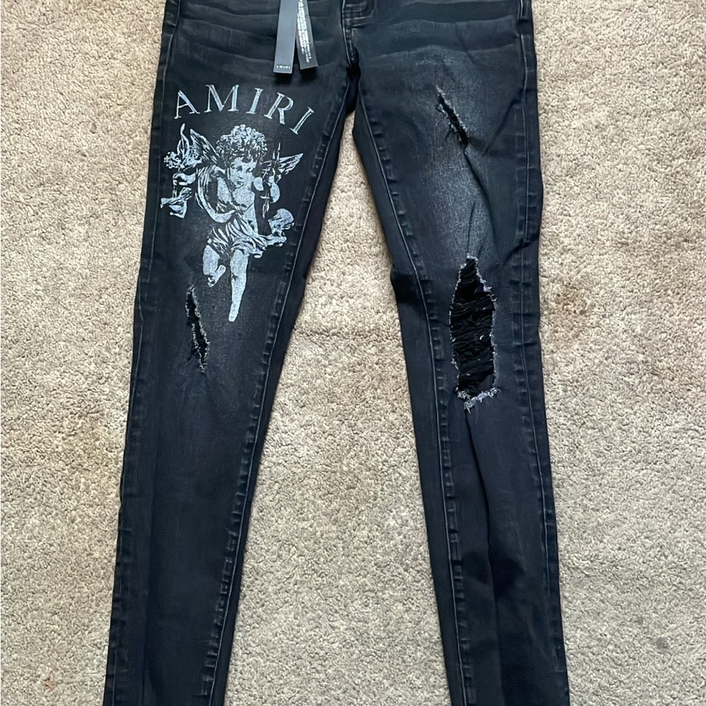 AMIRI Black Angel Skinny Jeans